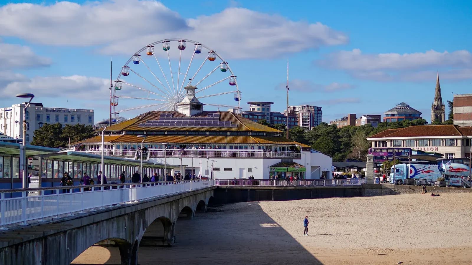 Bournemouth seafront with its pier and observation wheel