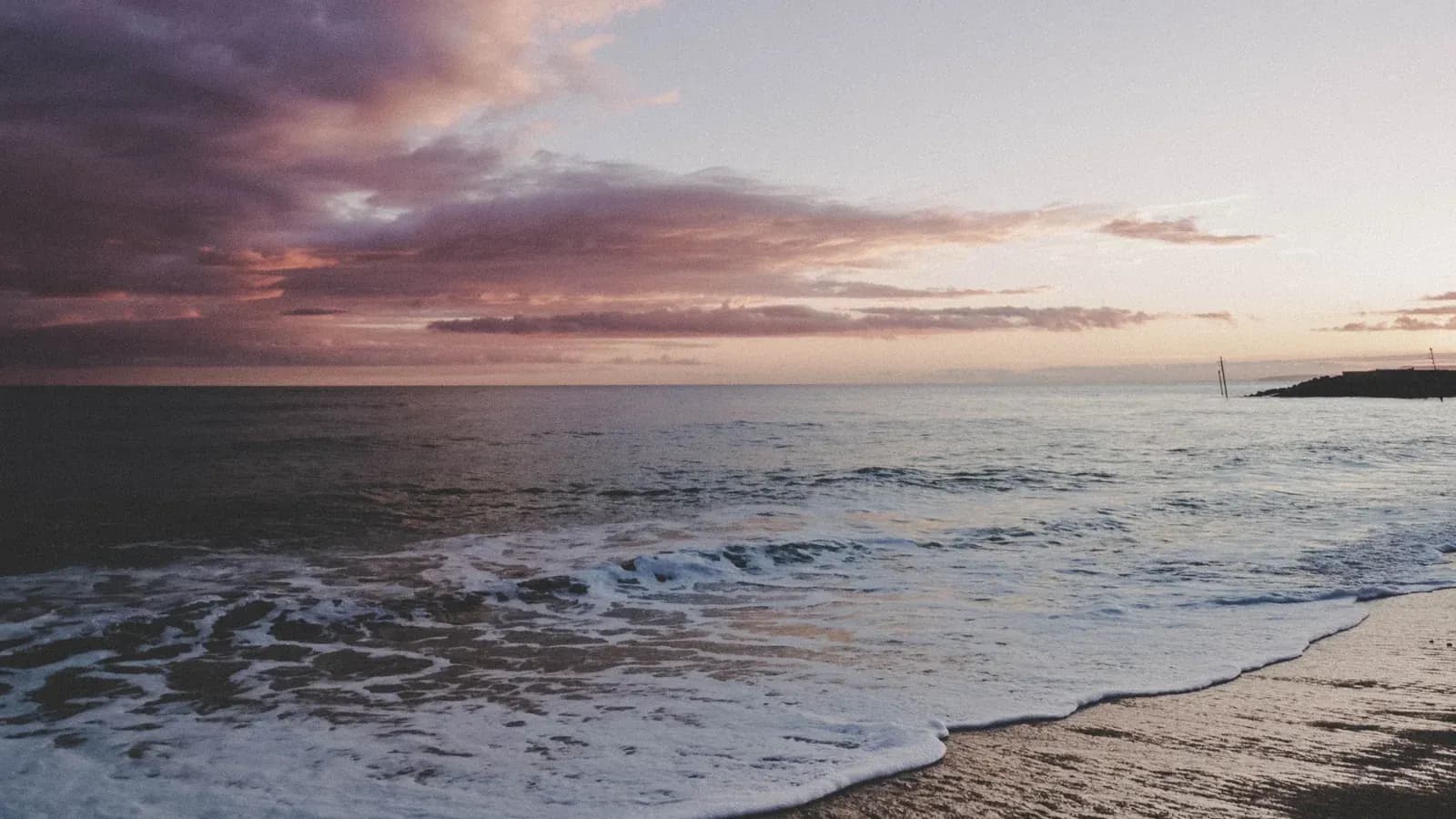 Sunset over the sea at West Bay near Bridport