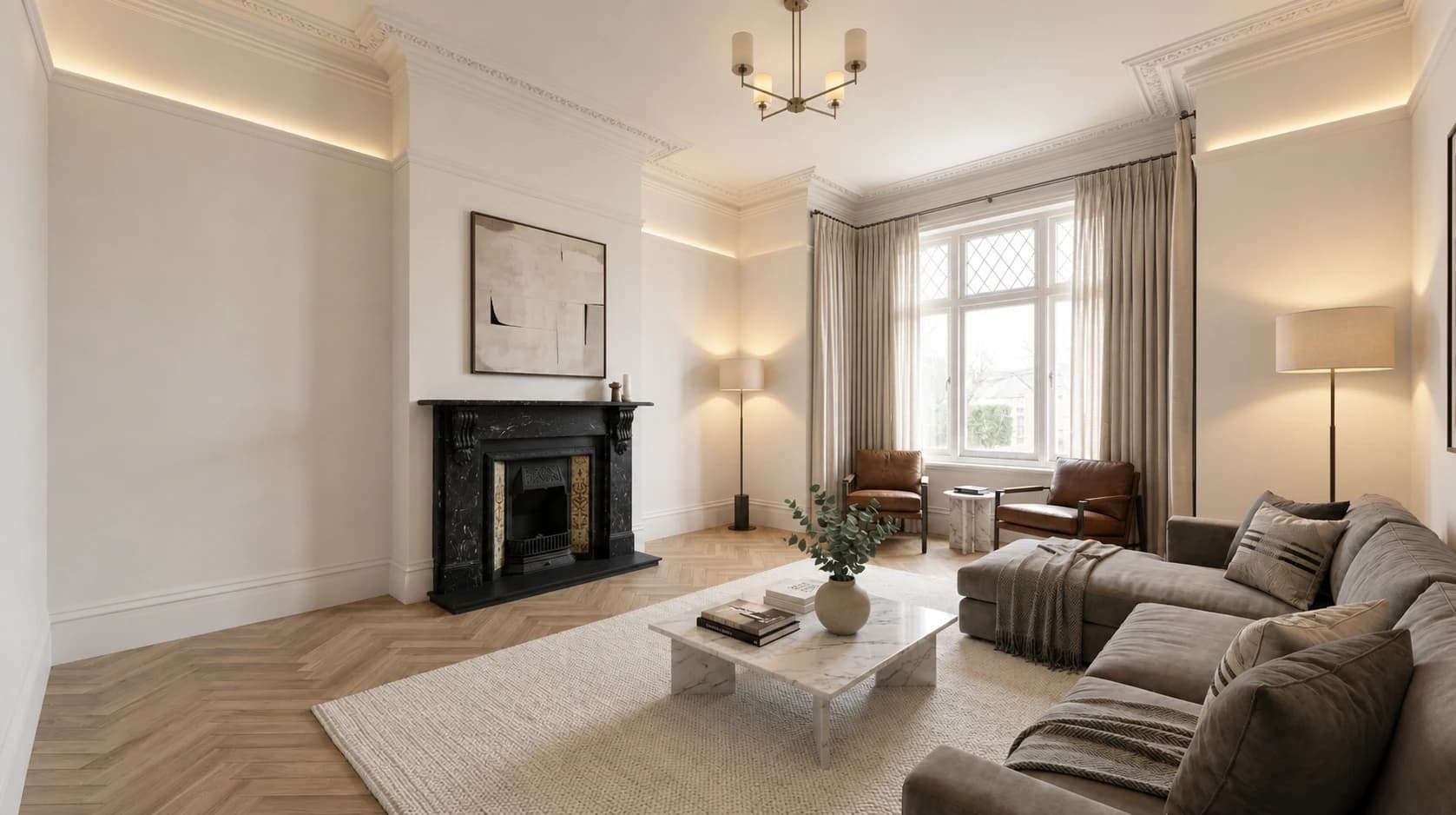 Reception room after the interior transformation