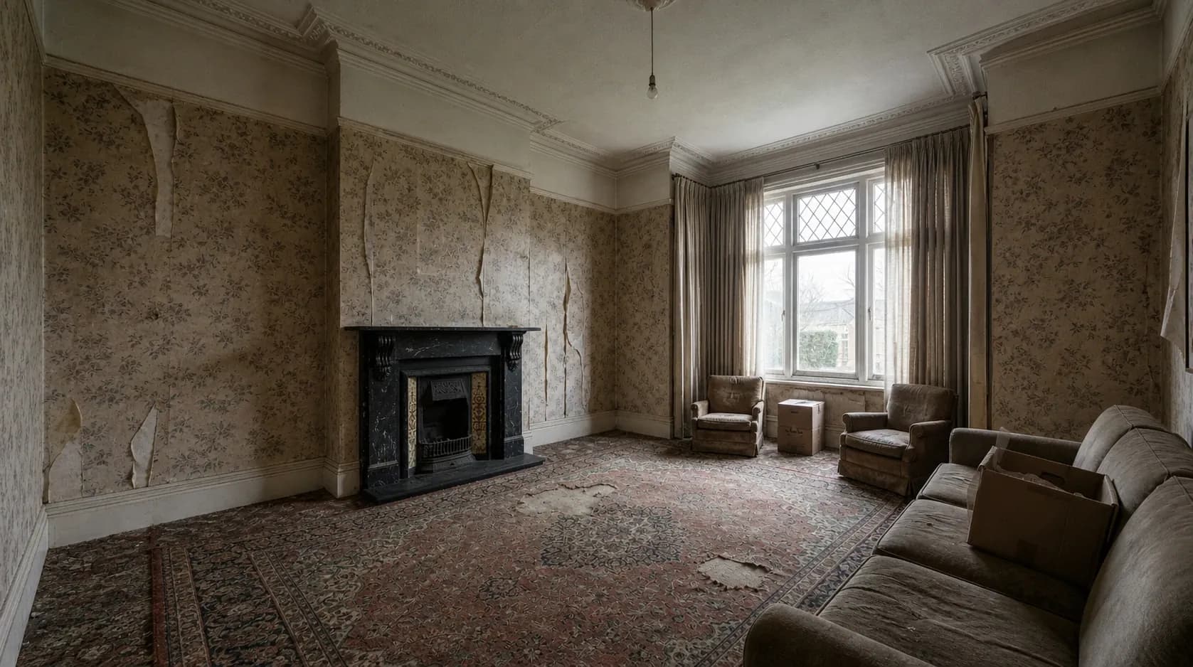 Reception room before the interior transformation