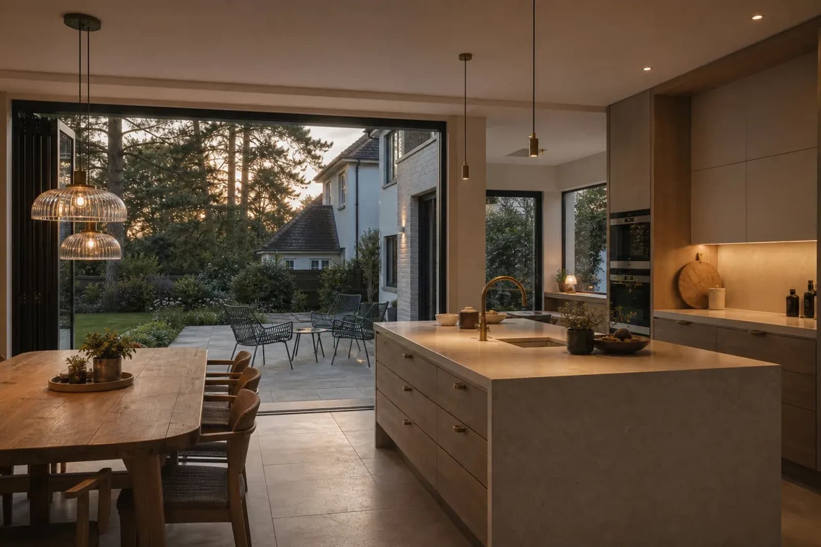 Light-filled living space illustrating a coordinated whole-home transformation