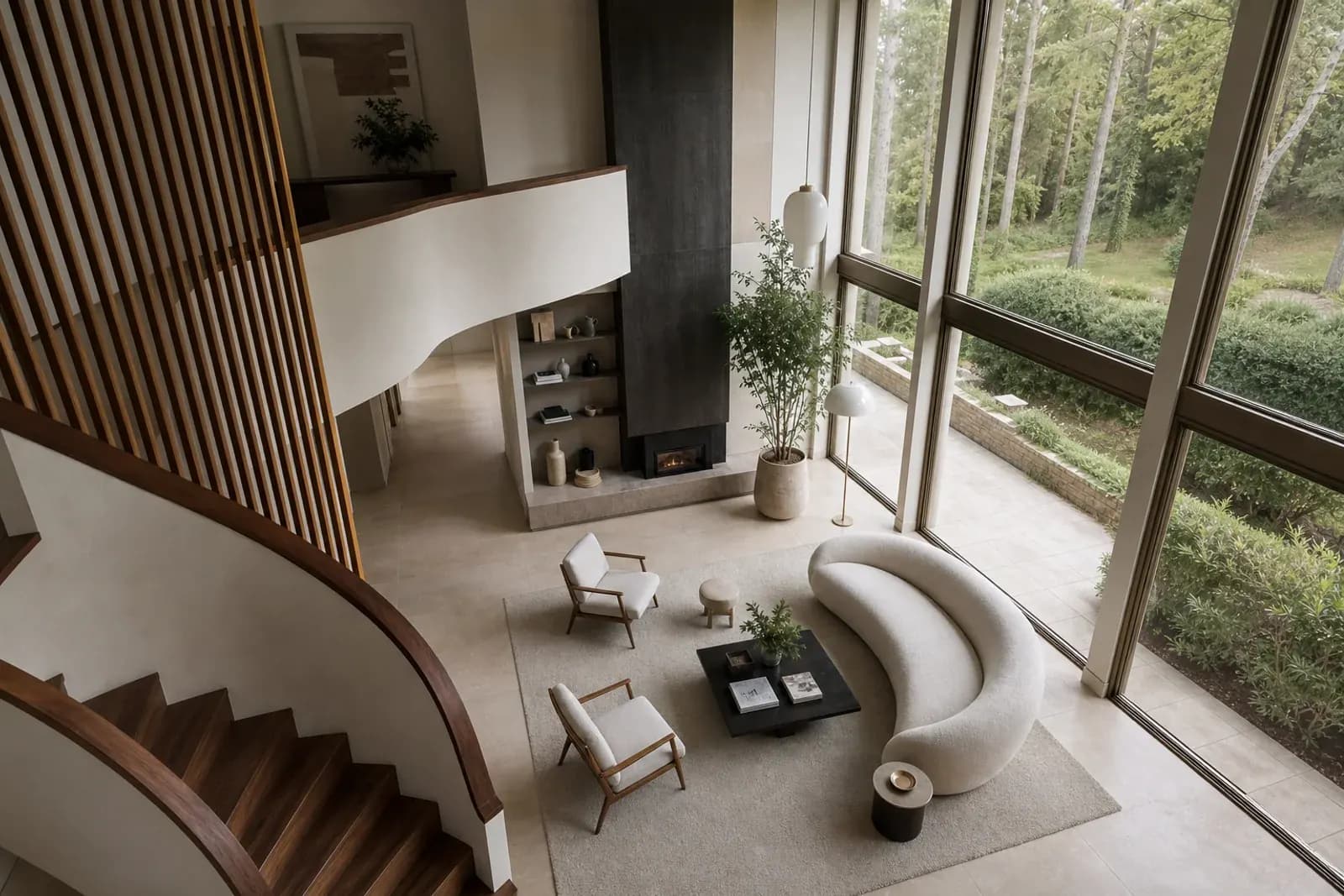 Open-plan interior formed through coordinated structural remodelling